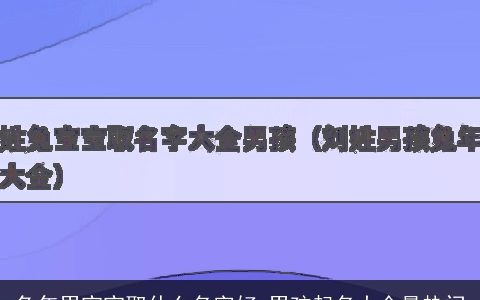 兔年男宝宝取什么名字好 男孩起名大全最热门