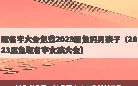 属兔取名字男孩名字大全属兔2023最新