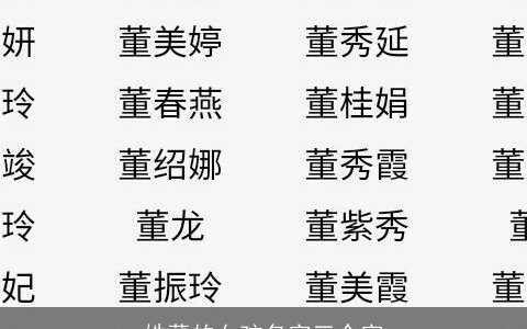 姓董的女孩名字三个字