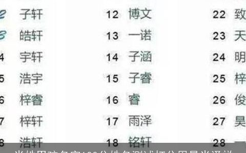 米姓男孩名字100分姓名测试打分周易米泽祥