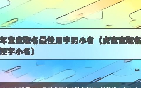 2023年阴历十二月属虎男宝宝乳名精选 最新版小名大全