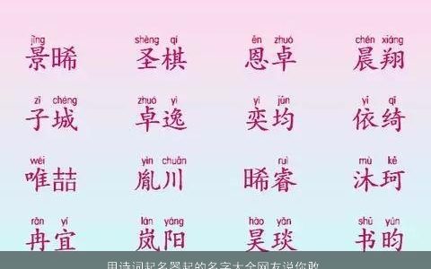 用诗词起名器起的名字大全网友说你敢起我可不敢用 霸气好听的小孩名字大全