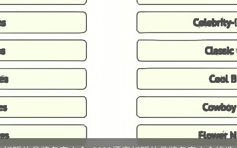 好听的品牌名字大全 2023漂亮好听的品牌名字大全挑选