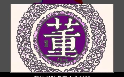 董姓男孩名字大全2024