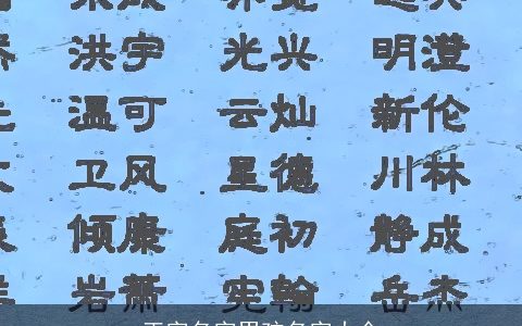 正字名字男孩名字大全