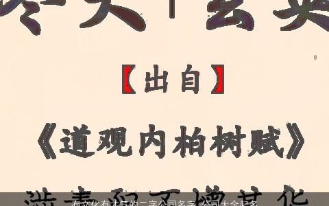 有文化有才气的二字公司名字 公司大全起名大全 温柔文静诗意的公司公司名字大全精挑