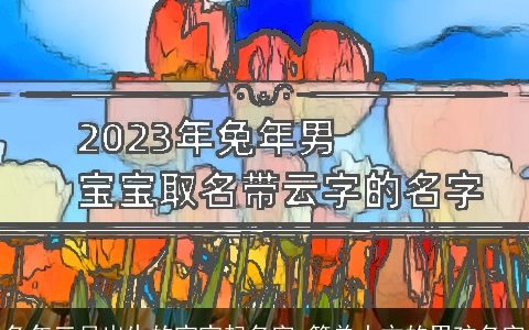 兔年三月出生的宝宝起名字 简单大方的男孩名字