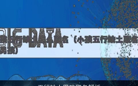 五行缺土男孩取名解析