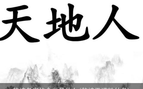 乾坤名字的含义是什么(乾坤正道粉丝名)