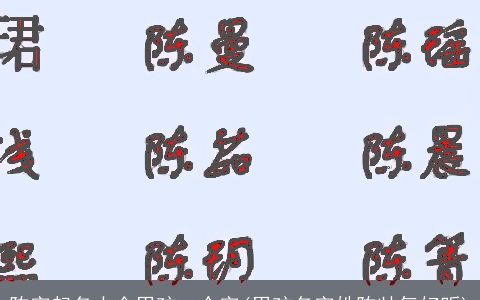 陈字起名大全男孩一个字(男孩名字姓陈帅气好听)