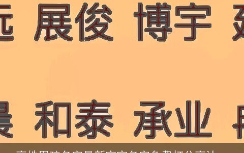 高姓男孩名字最新宝宝名字免费打分高沐一