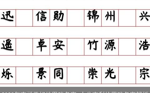 2024年吉祥美好的男孩名字 十分吉利的男孩名字解析