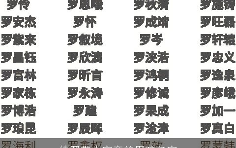 姓罗带木字旁的男孩名字