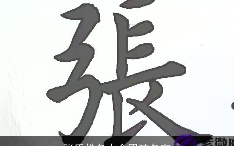 张氏姓名大全男孩名字