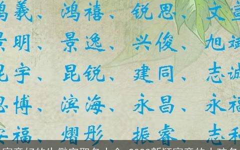 寓意好的生僻字取名大全 2023新颖寓意的小孩名