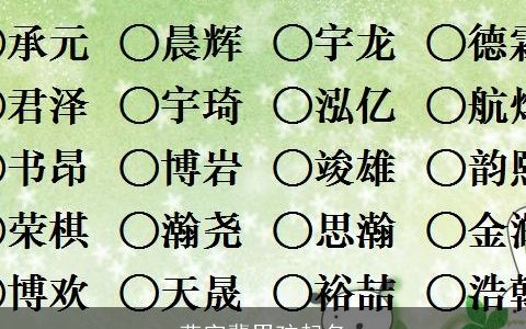 燕字辈男孩起名