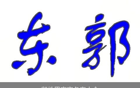 郭姓男宝宝名字大全