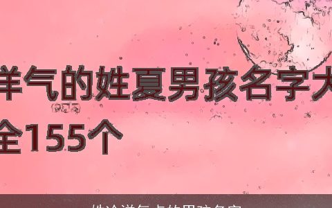 姓冷洋气点的男孩名字