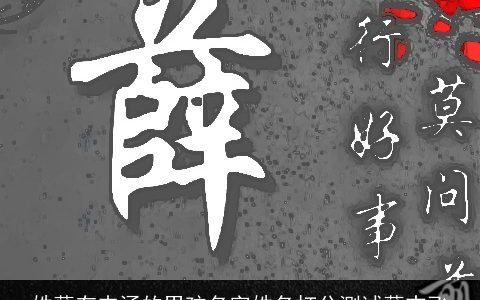 姓薛有内涵的男孩名字姓名打分测试薛志飞