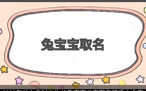 2023年廿七申时出生的兔宝宝八字取名精选大全集