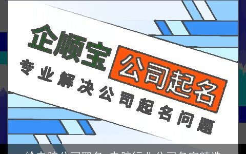 给电脑公司取名 电脑行业公司名字精选
