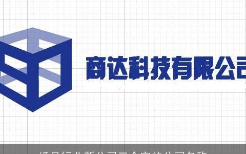 纸品行业新公司三个字的公司名称