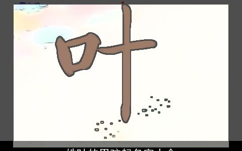 姓叶的男孩起名字大全