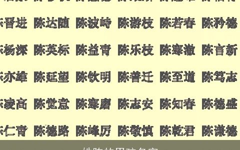 姓陈的男孩名字