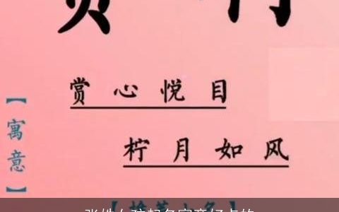 张姓女孩起名寓意好点的