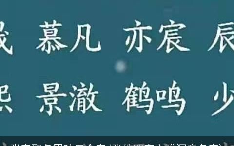 张字取名男孩三个字(张姓四字文雅深意名字)