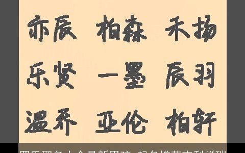罗氏取名大全最新男孩 起名推荐吉利祥瑞