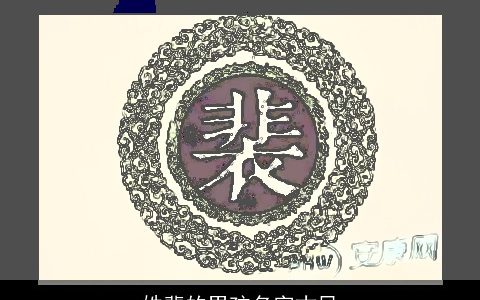 姓裴的男孩名字古风