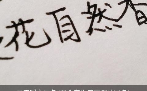 二字暖心网名(四个字伤感落泪的网名)