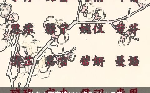 双胞胎宝宝诗经取名新颖的名字