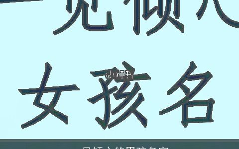 一见倾心的男孩名字