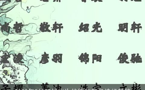 2023年8月22日出生的男孩起名诗经楚辞