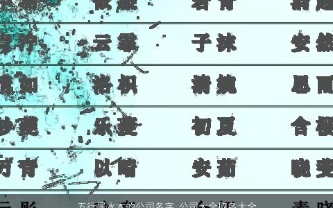 五行属水木的公司名字 公司大全取名大全宜用字 霸气漂亮的五行属水的公司公司名