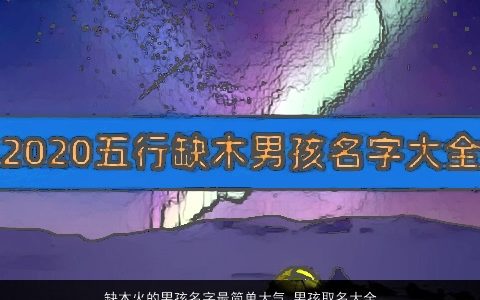 缺木火的男孩名字最简单大气_男孩取名大全2023 简单大气的五行缺木的男孩名字精挑