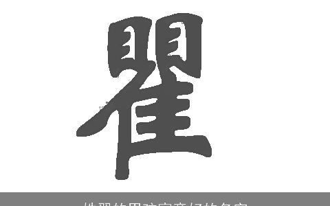 姓翟的男孩寓意好的名字