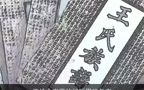 王姓永字辈的好听男孩名字