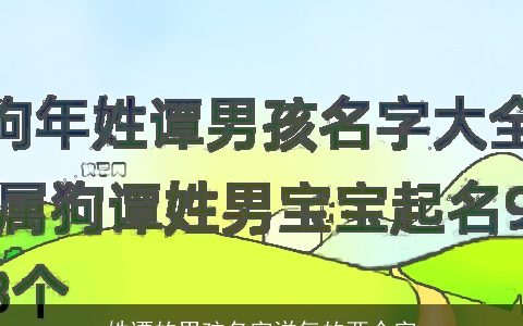 姓谭的男孩名字洋气的两个字