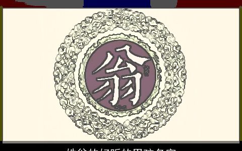 姓翁的好听的男孩名字