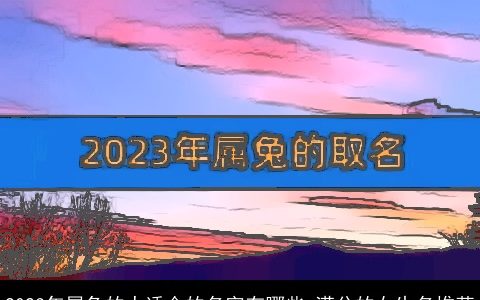 2024年属兔的人适合的名字有哪些 满分的女生名推荐