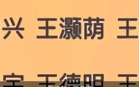 王姓怎么取名字