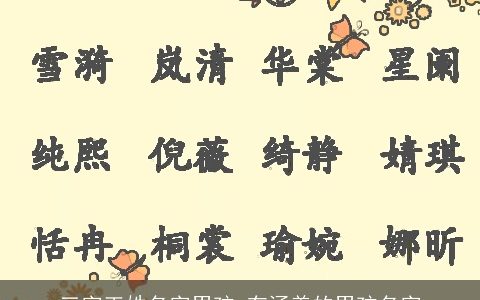 三字王姓名字男孩 有涵养的男孩名字