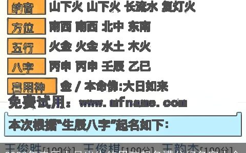 2023年农历十月出生的男孩起名满分好名字大全