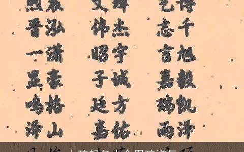 小孩起名大全男孩洋气