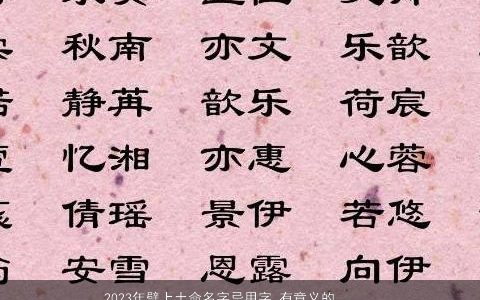 2023年壁上土命名字忌用字 有意义的虎宝宝名字大全 诗意高雅的虎宝宝名字最新