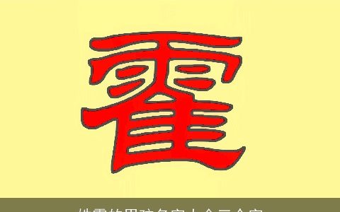 姓霍的男孩名字大全三个字