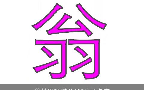 翁姓男孩满分100分的名字